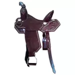 SELA FORMA PROTEC HORSE NEOPRENE CAFÉ - ABA RECORTADA/BORDADO/TENTO BRANCO/BARRIGUEIRA TRASEIRA