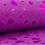 Glitter Decorado Coração Rosa A4 180G