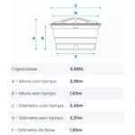 CAIXA D'AGUA COM TAMPA 5.000 LITROS 2020010 FORTLEV