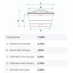 CAIXA D'AGUA COM TAMPA 7.500 LTS 2020025 FORTLEV