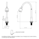 TORNEIRA COZINHA GIRATÓRIA BANCADA GOURMET SANREMO AREJ. 2 FUNÇÕES 1/4 C-64 1166 16409 PEVILON