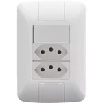CONJUNTO ARIA INTERRUPTOR SIMPLES + 2 TOMADA 2P+T 10A 250V 57241/087 TRAMONTINA