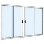 JANELA CORRER SEM GRADE 4 FOLHAS LISO SLIM 120X100 41135 BRANCA RAMASSOL