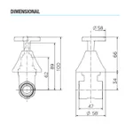REGISTRO DE GAVETA E ACABAMENTO NOVA PERTUTTI DN20 3/4" 00904906 DOCOL