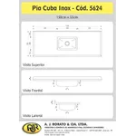 PIA RORALIT CUBA INOX 1,60X55CM GELO 562509 A.J. RORATO