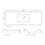 PIA SINTÉTICA STANDARD GRANITADA 150X50CM CINZA 505710 A.J. RORATO