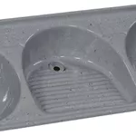 TANQUE SINTÉTICO GRANITADO TRIPLO Nº4 CF 163X57CM CINZA 500510 A.J.RORATO