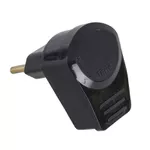 PLUG MACHO PADRÃO 90º 2P 10A 250V PRETO 1461 FAME
