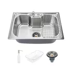 CUBA COZINHA INOX 60X42X19CM + KIT CI.01 WOLF METAIS SANITÁRIOS