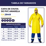 CAPA CHUVA PVC FORRADA AMARELA TAMANHO (G) 100 CENTIMETROS 28449 BRASCAMP