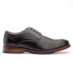 Sapato Masculino Derby Sola De Couro com Borracha Absolut Preto