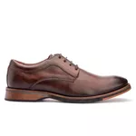 Sapato Masculino Derby Sola De Couro com Borracha Look Pinhão