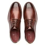 Sapato Masculino Derby Sola De Couro com Borracha Look Pinhão