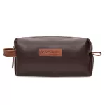 Necessaire Em Couro com 1 Divisória Café