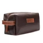 Necessaire Em Couro com 1 Divisória Café