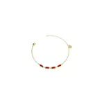 Pulseira Quatro Moldura Vermelha Banhado A Ouro 18K