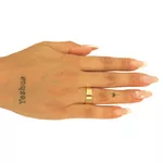 Par de Alianças de Casamento Retangulares em Ouro 18K 6mm 