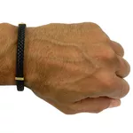 Pulseira em Ouro 18k 0,750 e Couro com feche Magnético 