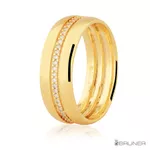 Alianças em Ouro 18k Glow com Brilhantes 14.0g 7.0mm