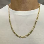 Corrente em Ouro 18k com Fígaro 60cm 2x1 10,3g