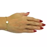 Pulseira em Ouro 18k Feminina Trevo Madrepérolas 4.4g