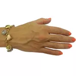 Pulseira Berloque de Corações em Ouro Branco, Amarelo e Rosê