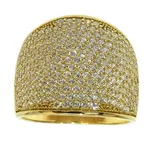 Anel de Ouro com pavê de Zircônias