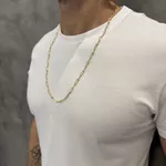 Corrente de Ouro Masculina Facetada Elos Longos 