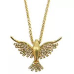 Pingente em Ouro 18k Divino Espírito Santo com Brilhantes