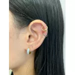 Argola Pavê Ouro 18K cravejado com Zircônias