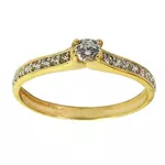 Anel de Ouro 18k cravejado com Zircônias modelo Solitário
