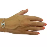 Pulseira Feminina de Olho Grego Ouro 18k com Zircônia