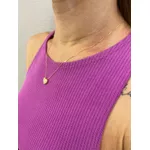 Gargantilha em Ouro 18k Coração de Zircônias 12.7mm