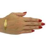 Pulseira Espírito Santo com Oração Pai Nosso Ouro 18K e Brilhantes