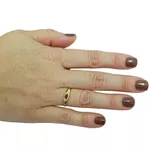 Anel de Ouro 18k Feminino com Brilhantes e Rubi 1.6g