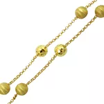 Gargantilha de Ouro com Bolas Foscas e Facetadas de 9mm 
