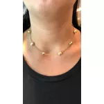 Gargantilha de Ouro com Bolas Foscas e Facetadas de 9mm 