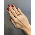 Anel Meia Aliança de Ouro 18K com Rubis 1.7g e 3.2mm