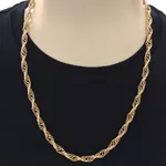 Cordão Masculino com Elos Entrelaçados Ouro 18K 60cm 