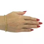 Pulseira em Ouro 18k Feminina Modelo Palmeira 5.0g 3.3mm