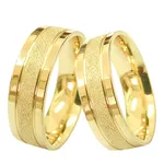Aliança Polida e Fosca em Ouro 18K 6mm
