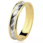 Aliança em ouro 18k 750 Frisada Bodas com 8.3g 4.5mm 