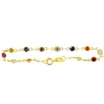 Pulseira infantil em Ouro com Padras Coloridas