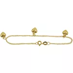 Pulseirinha Grumet de Coração em Ouro 18K 