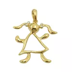 Lindo Pingente de Menina em Ouro 18K