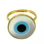 Anel de Olho Grego em Ouro 18K 