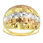 Anel em ouro Feminino Xadrez em Três Cores 13.5x3.5mm