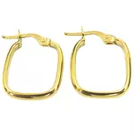 Argola Meia Cana Quadrada em Ouro 18K