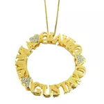 Gargantilha personalizada com nomes manuscritos em Ouro 18K