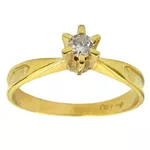 Anel em Ouro 18K com Brilhante de 13 Pontos